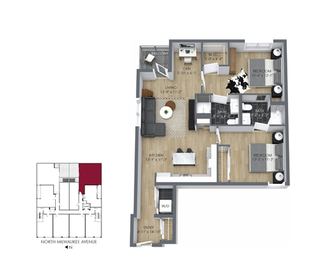 1879 North Milwaukee Studio-2 Beds Apartment for Rent - Photo Gallery 22